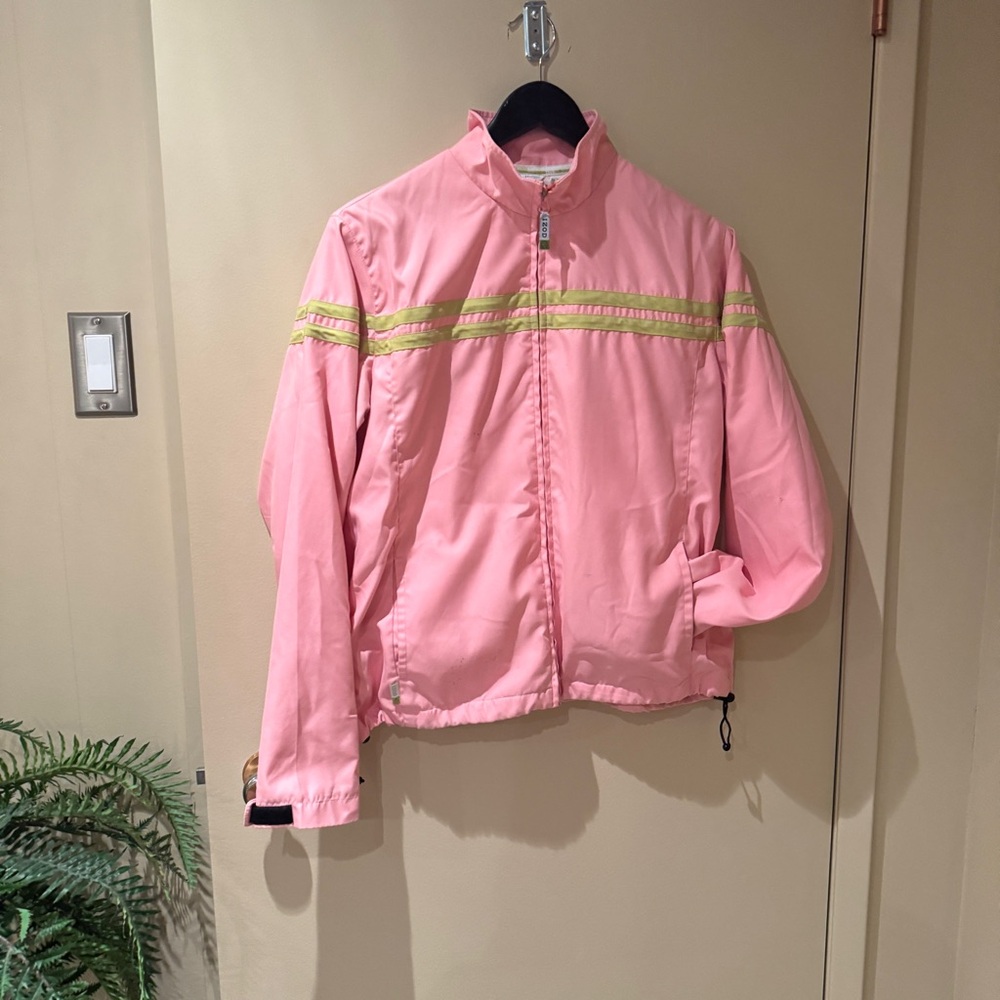 Vintage retro wind breaker pink women’s size Small